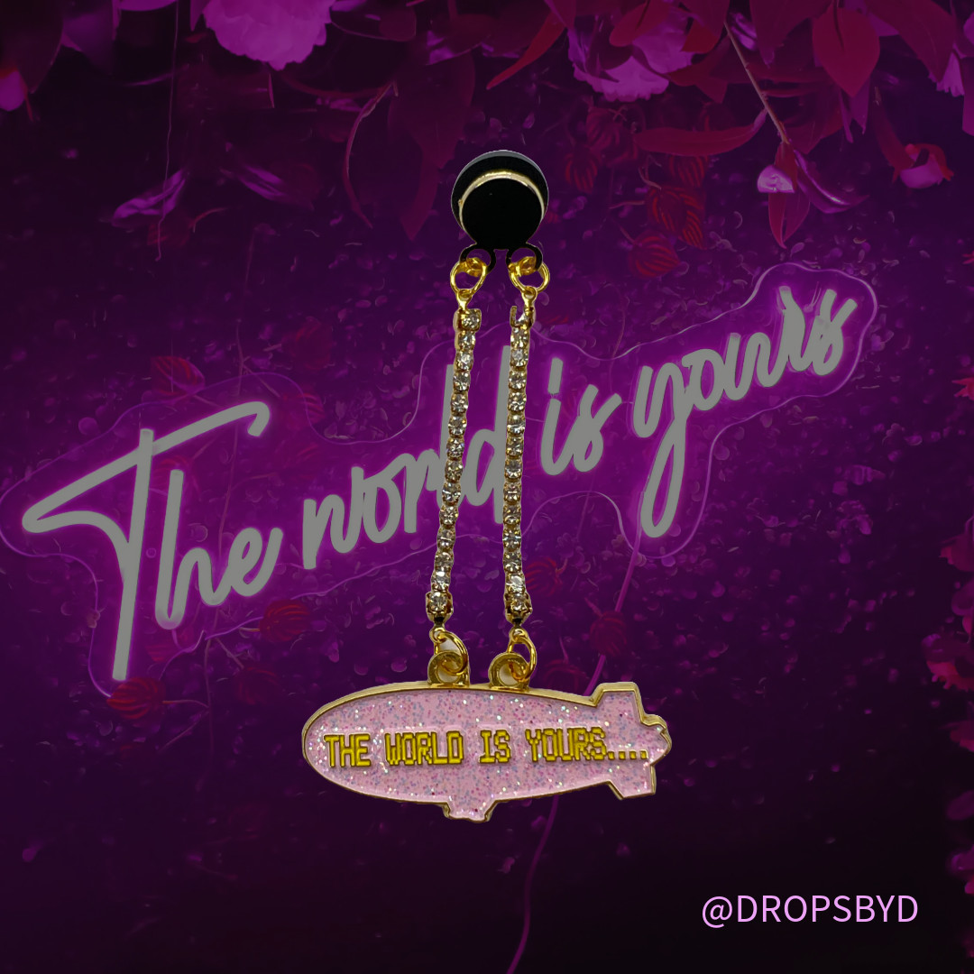The World Is Yours (Diamond Cottton Pink) Hat Pin