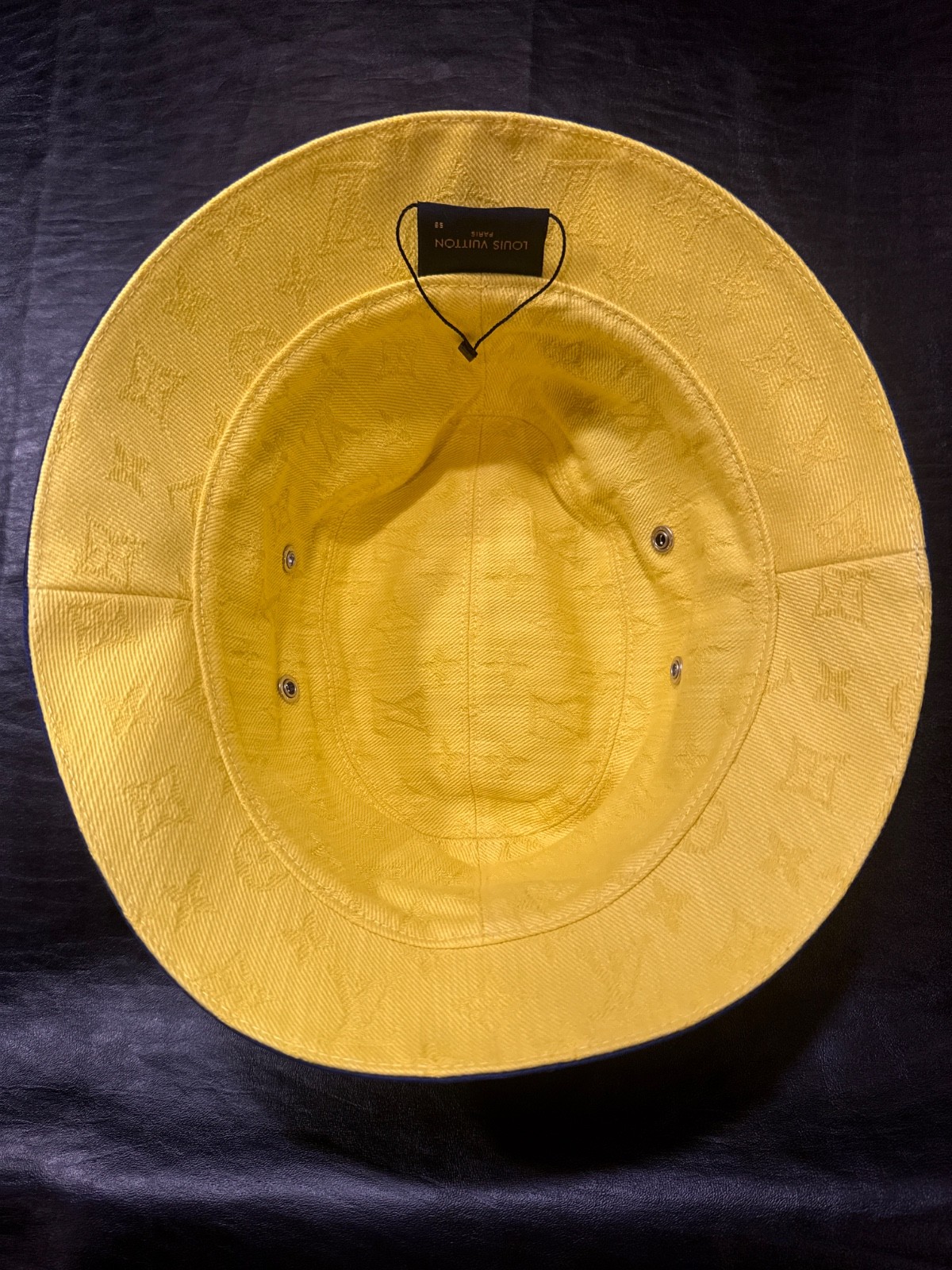 Louis Vuitton LV Everyday Blue Yellow Monogram Reversible Bucket Hat AUTHENTIC