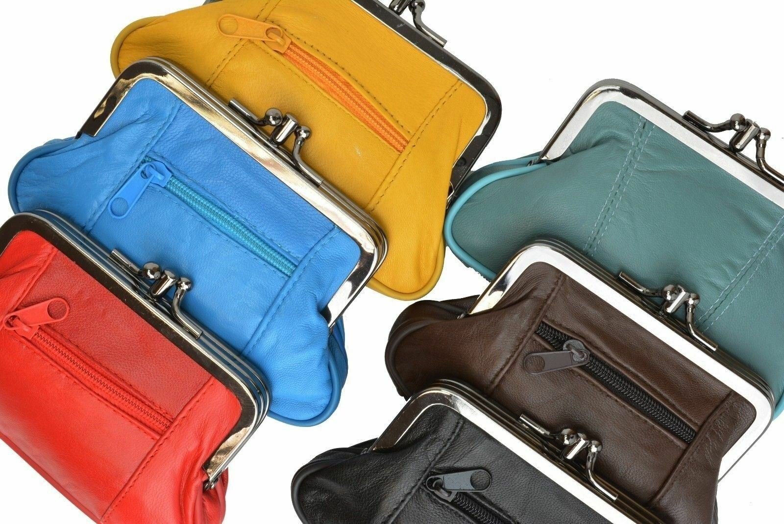 WOMEN’S COIN PURSE SIZE DOUBLE FRAME WITH 2 ZIPPER CHANGE PURSE 5″ x 3 3/16″