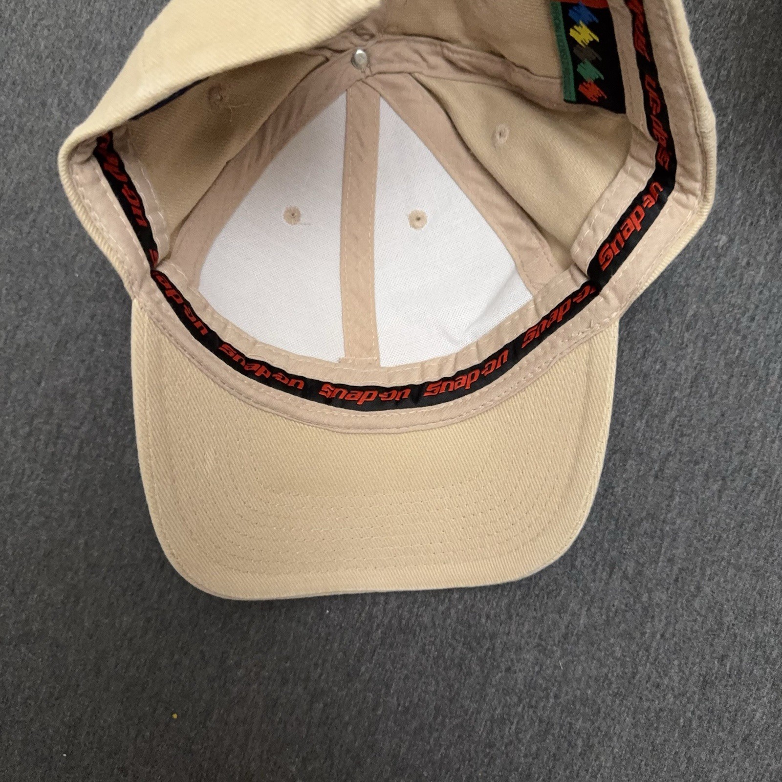 Snap On Tools Hat OSFA Beige Plain Logo Adjustable 100% Cotton Cars