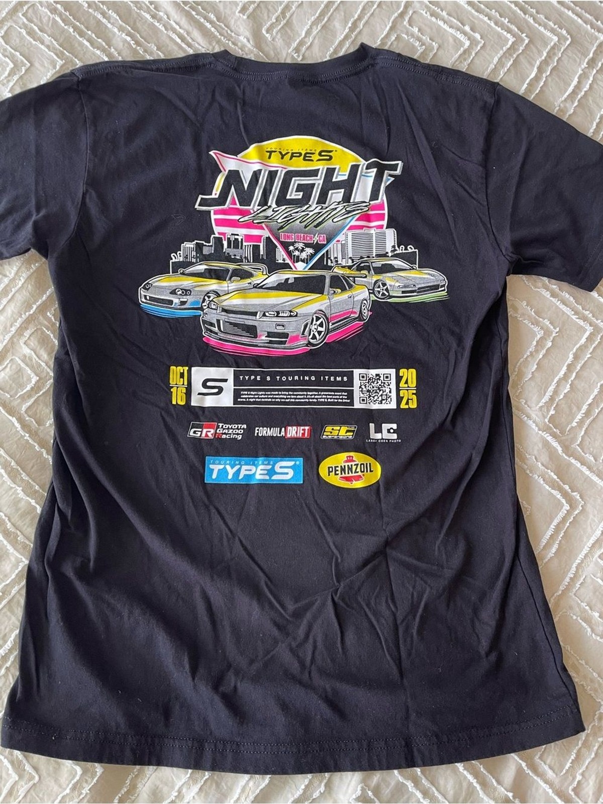 Formula Drift TYPE S Night Drift Graphic Tee — Black with Neon Accents