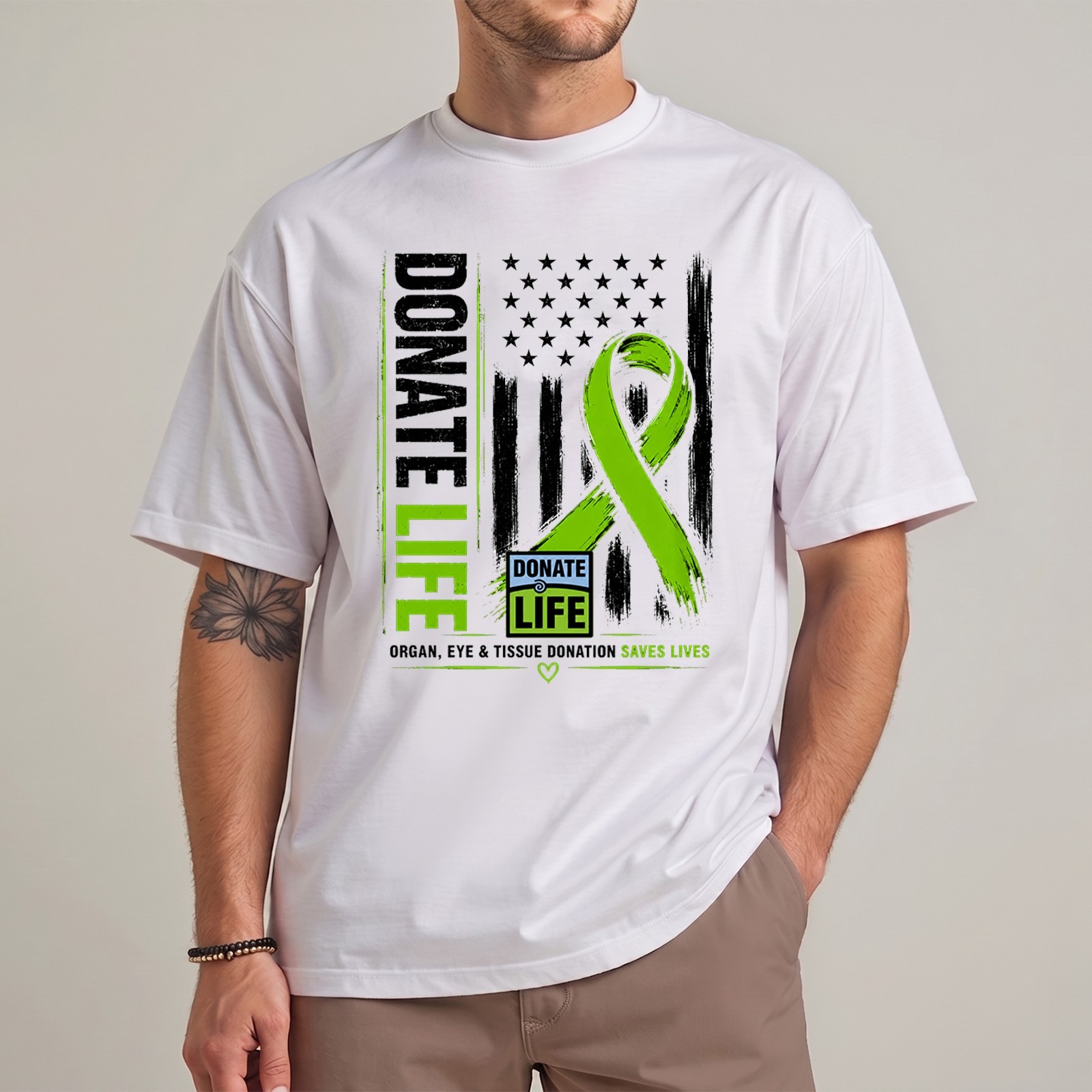 Donate Life Shirt Organ Donation Awareness Shirt Green Ribbon Graphic Tee