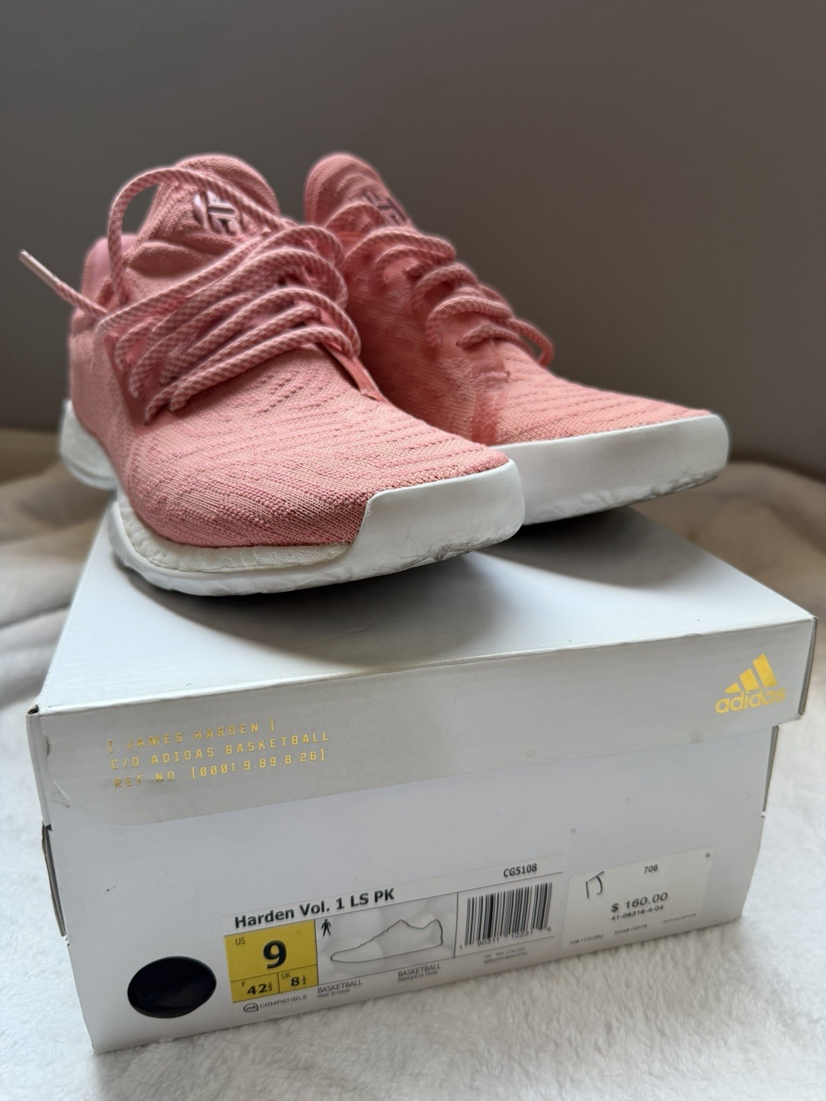 Adidas Harden Vol 1 LS PK Sweet Life Pink CG5108 Men’s Size 9 Basketball Shoes