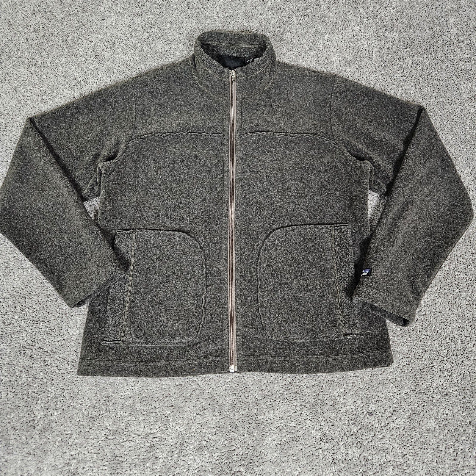 Vtg Patagonia Synchilla Jacket Womens Medium Gray Full Zip Gorpcore Made In USA