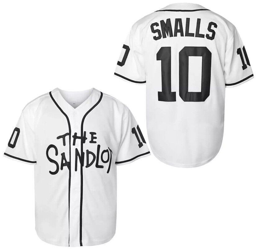 The Sandlot Benny Smalls 10 Baseball Jersey White Print Button Shirt S 5XL_pms_9