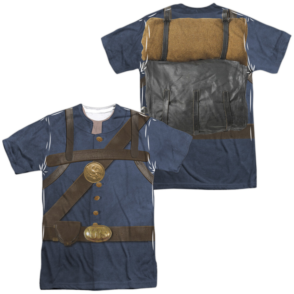Union Soldier Unisex Adult Halloween Costume T Shirt (Front/Back), S-3XL