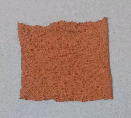 Zenana Smocked Crinkle Tube Top Size S Burnt Orange Y2k Festival Gypsy Hippie
