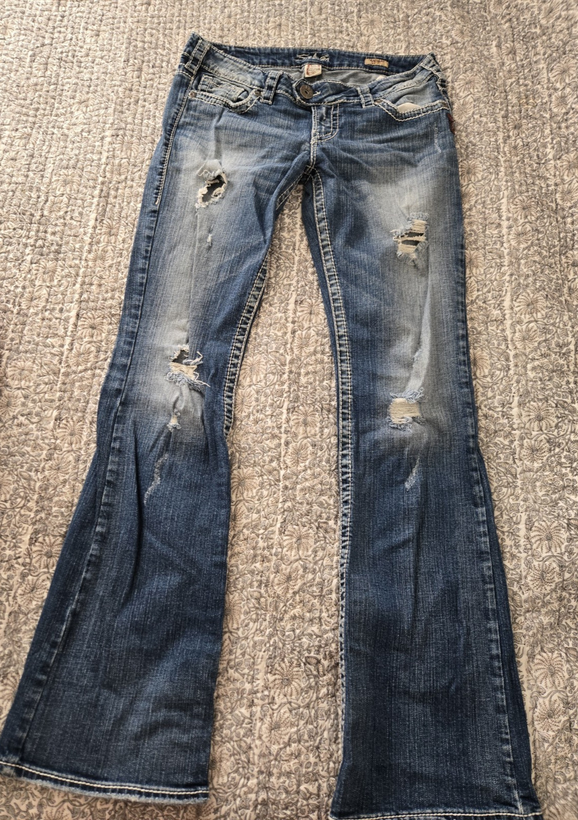 Distressed Silver Jeans W 31 L 35 Tuesday Boot Cut Bootcut Tall Women 31×35