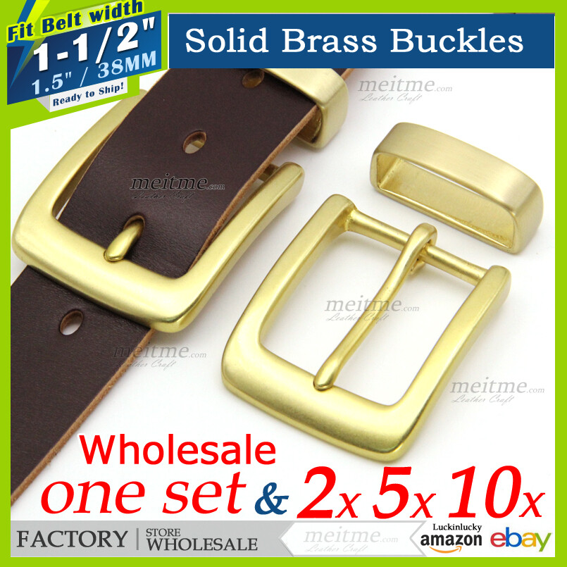 1.5″ Solid Brass Belt Buckle Keeper Replacement Single Buckle Belt Loop 38mm lot