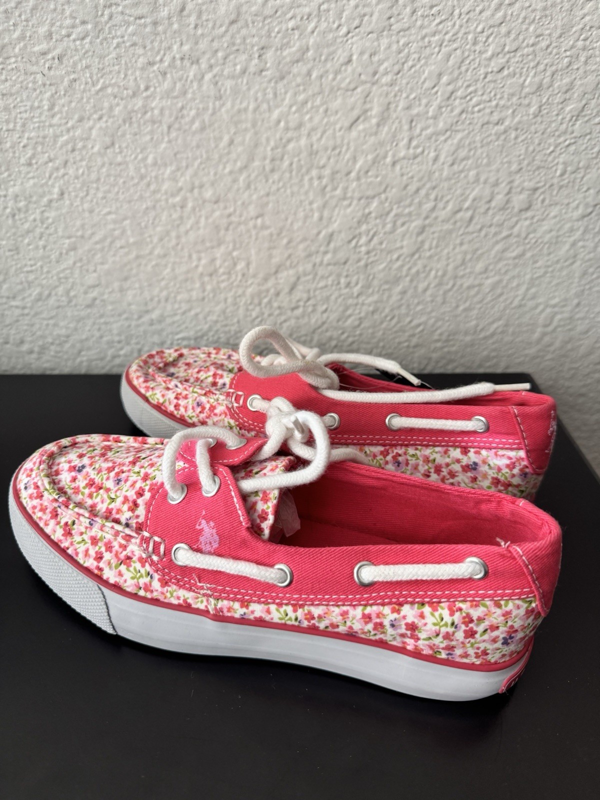 US Polo ASSN Fashion Sneaker Fabric Boat Shoes, Girls’ Youth Size 3