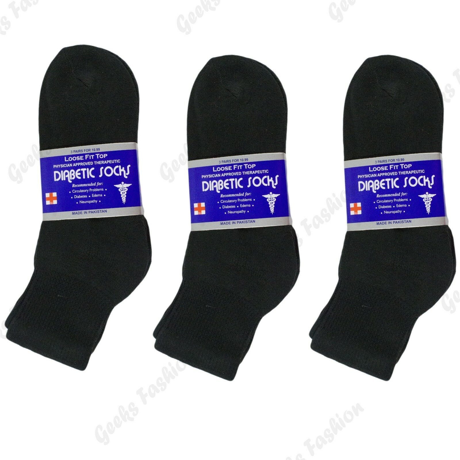 3-12 Lots Mens Women Black Ankle Quarter Cotton Loose Fit Socks 9-11 10-13 13-15
