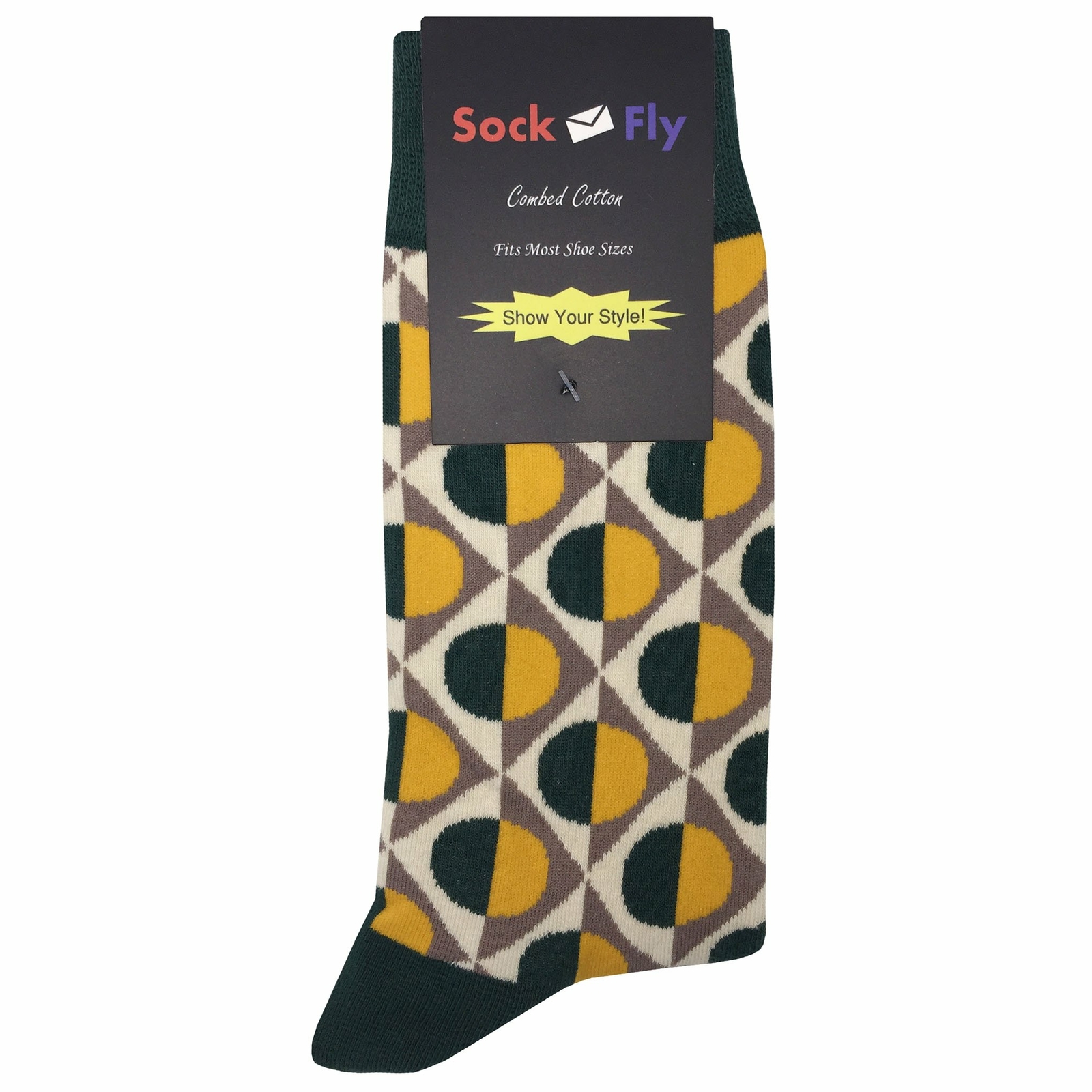 NWT Modern Smooth Dress Socks Novelty Men 8-12 Multicolor Crazy Fun Sockfly