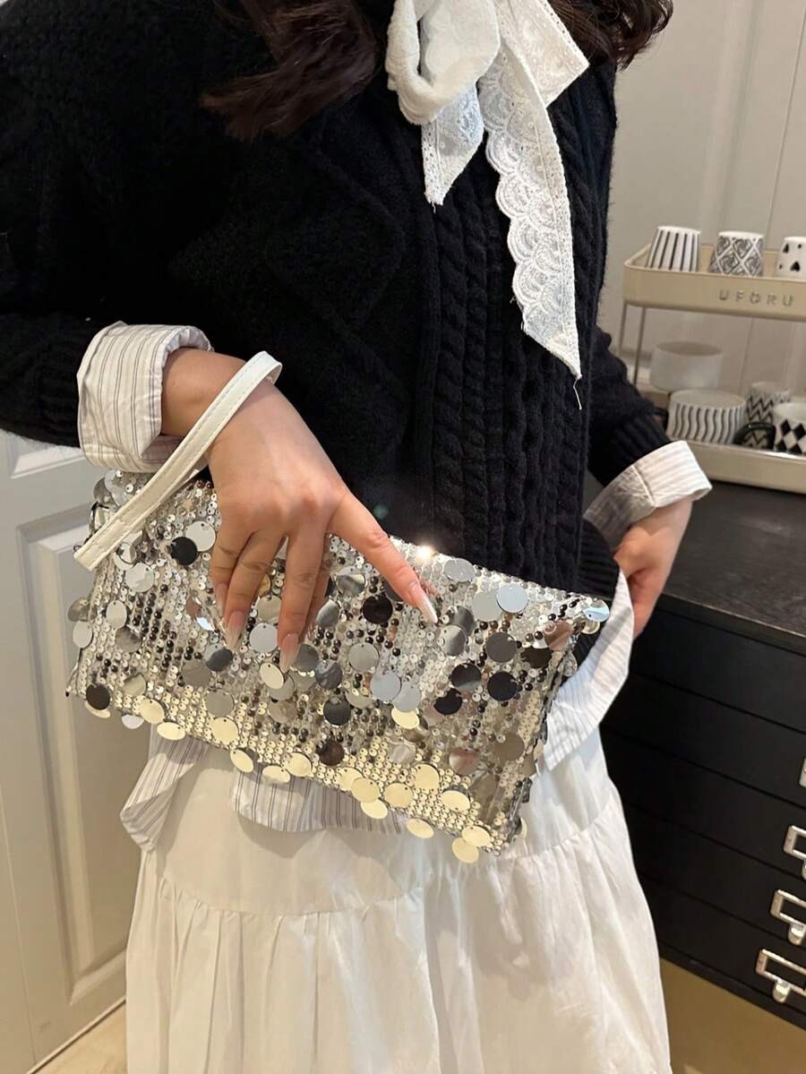 Vintage Jacquard Splicing Square Bag Women PU Leather Crossbody Purse Medium
