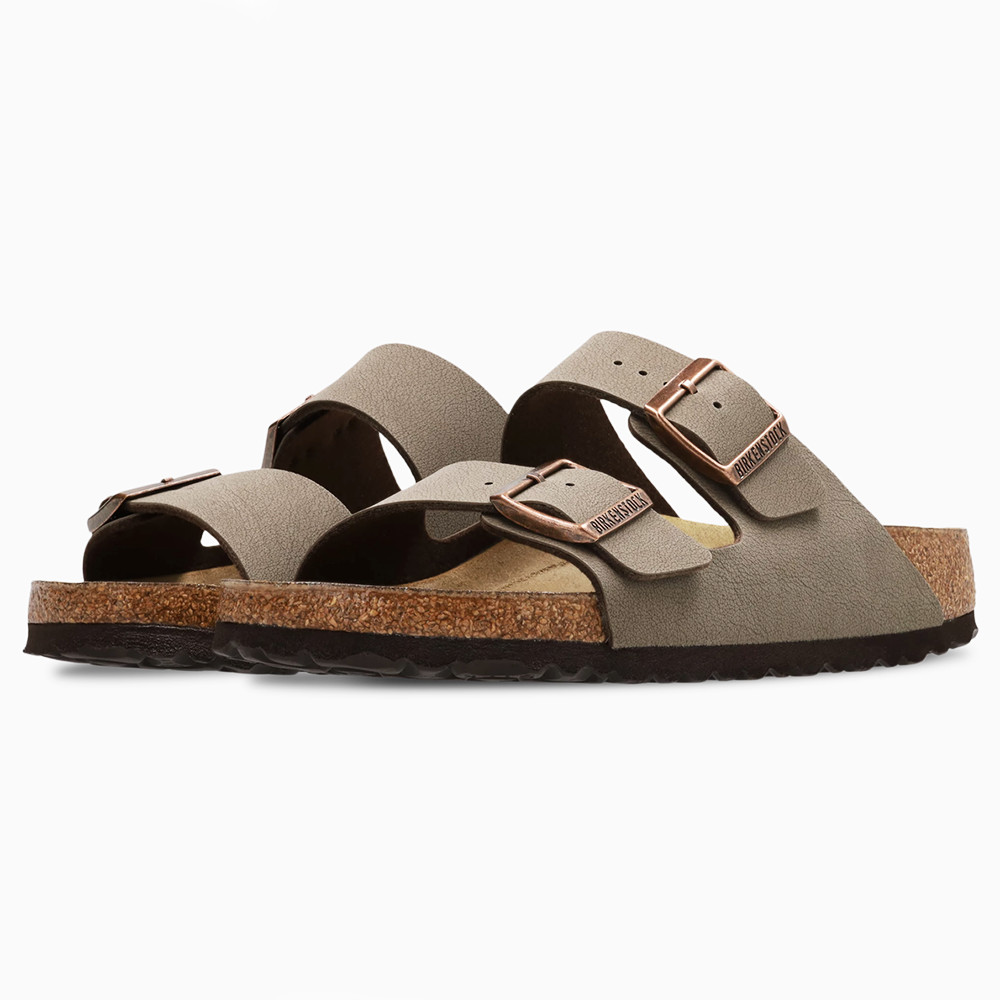 Birkenstock Arizona Birkibuc® Cork Footbed Stone Two Strap Sandal Unisex Shoes