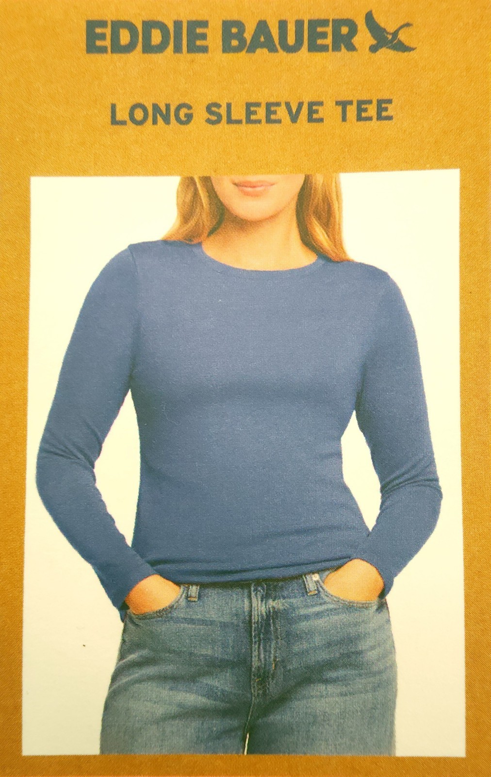 NWT-Eddie Bauer Womens Classic Fitted Crewneck Long Sleeve, Variety sizes/colors