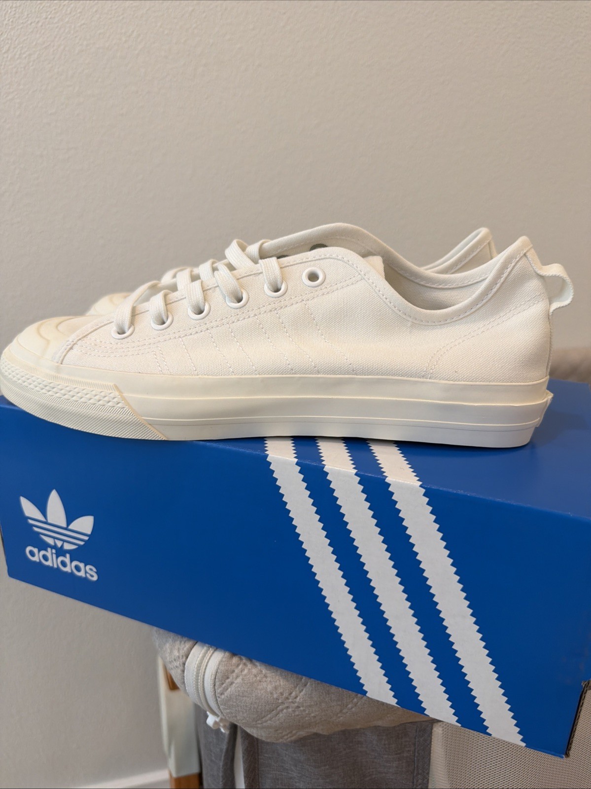 Adidas Nizza RF (EF1883) Sneaker Shoes Canvas White Mens Size 9.5 New Fast