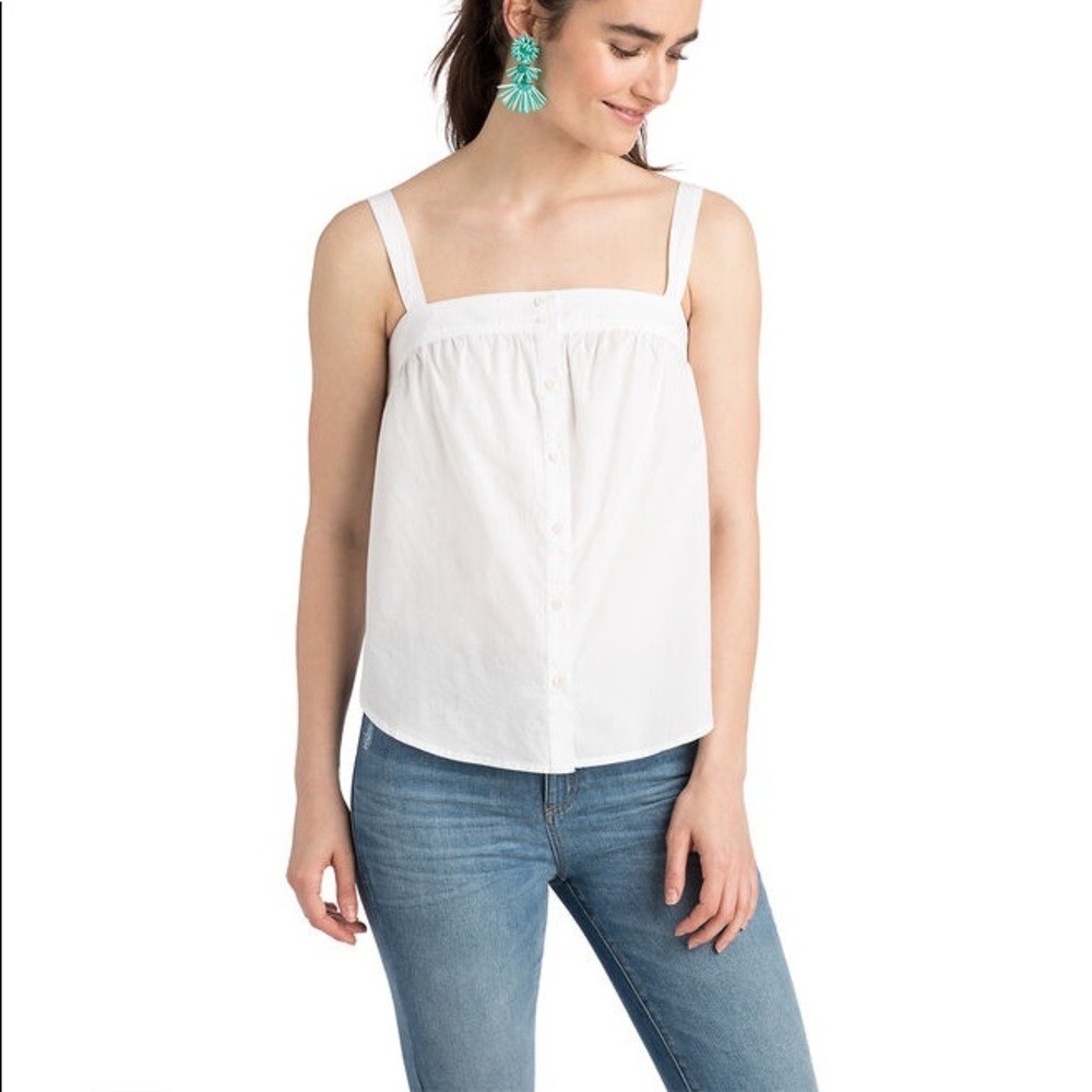 Vineyard Vines button up solid white tank top New women XXS