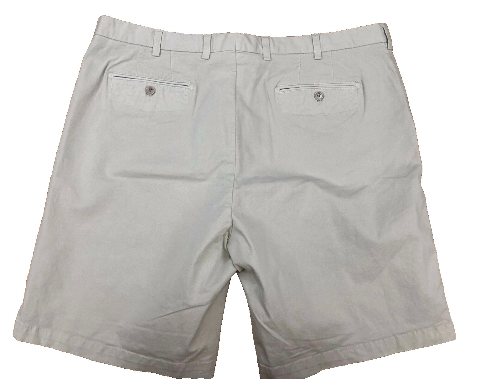 Bugatchi Uomo Men’s Size 40 Beige Cotton Blend Flat Front Walking Shorts