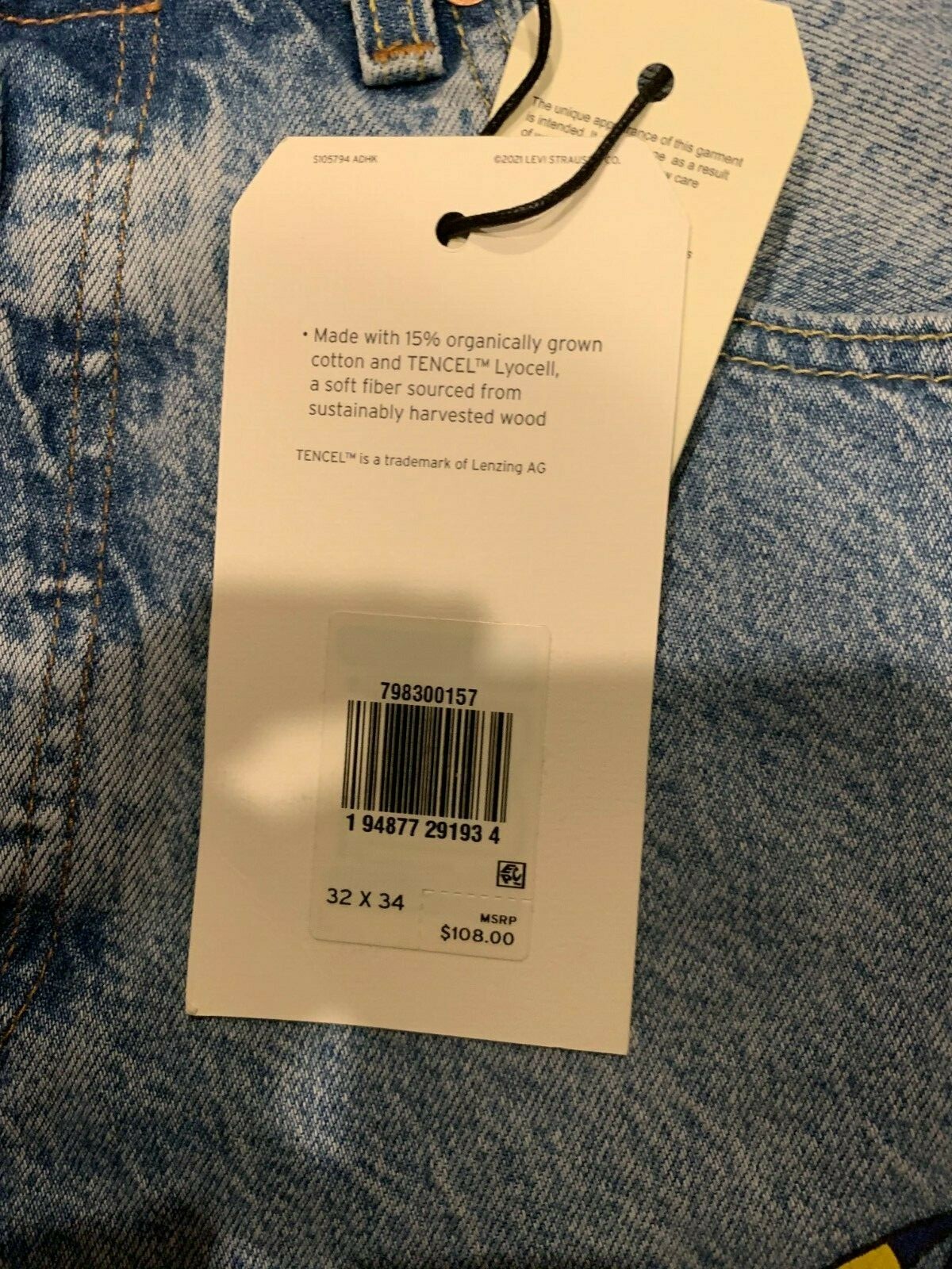 Levi’s Premium 501 ’93 Straight Jeans Young Legend Men’s 32X34 NWT RT$108 0157