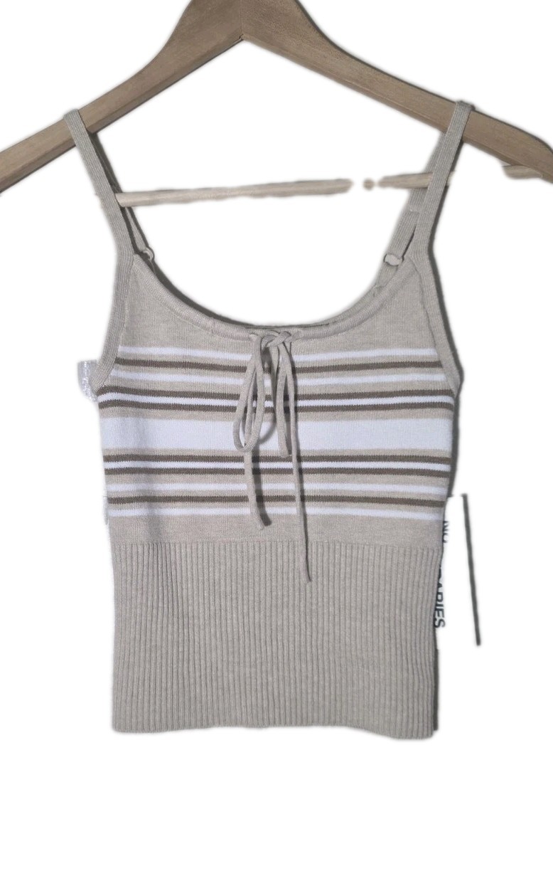 Soft Knit Top Womens XXS White Tan