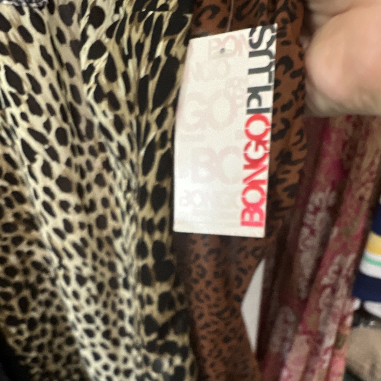 Bongo Plus Women Plus 3X Multicolor Animal Print Sheer Chiffon Button-Up