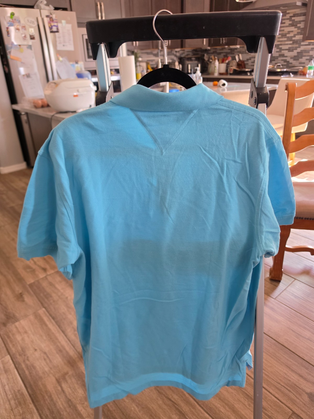 NWT Tommy Hilfiger Polo Shirt Mens Large Light Blue Classic Fit Pique Cotton
