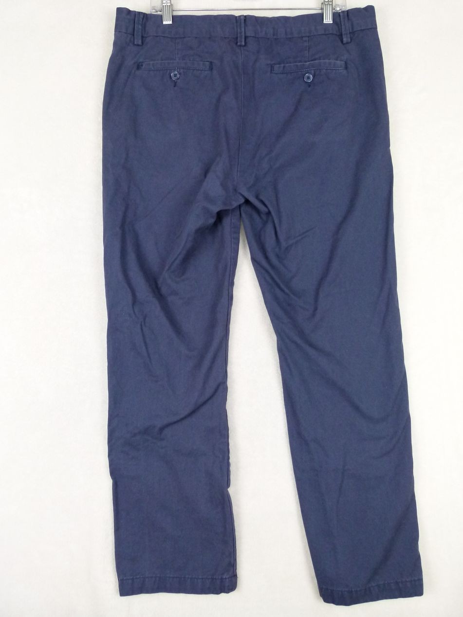 Shortened Combatant Gentlemen Men 36×32 (36×29 Actual) Navy Slim Cotton Pants