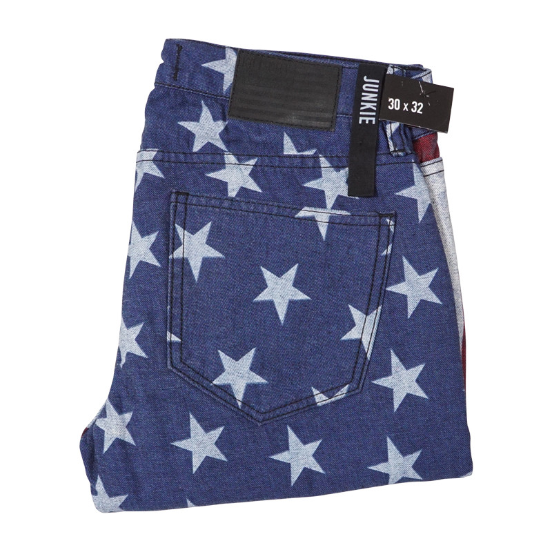 Kill City Mens Junkie Fit Skinny Denim Flag jeans