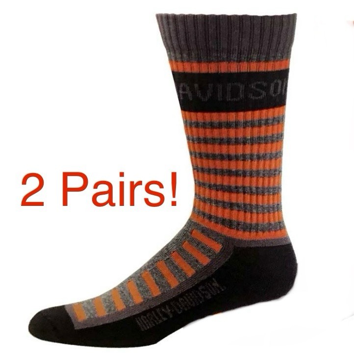 Harley Davidson Socks, Men’s Large, 2 Pair NEW! Made In USA Slightly Irregular