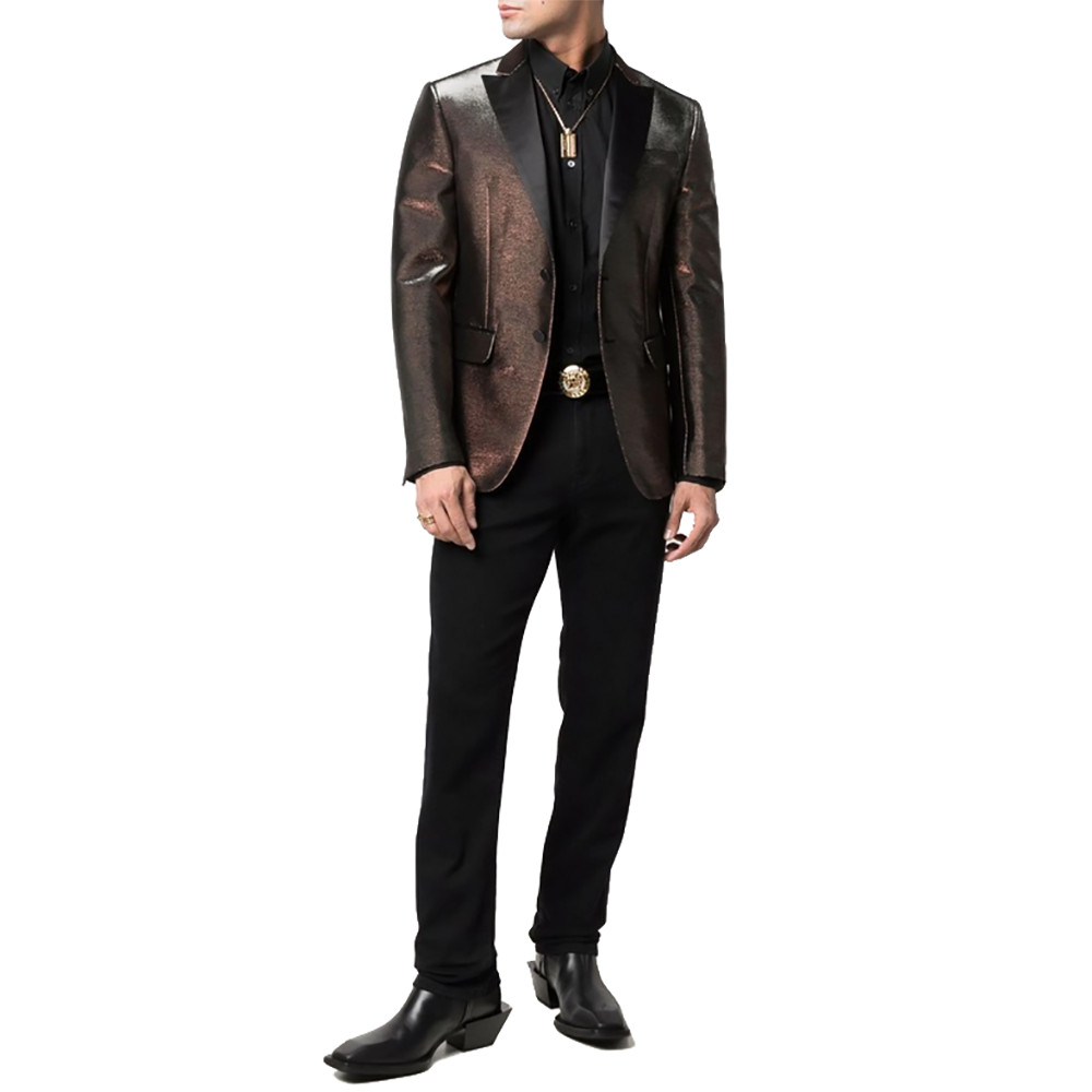 DSQUARED2 Blazer Jacket Two Tone Metallic Silk Bronze Size 48 – RP £1895.00