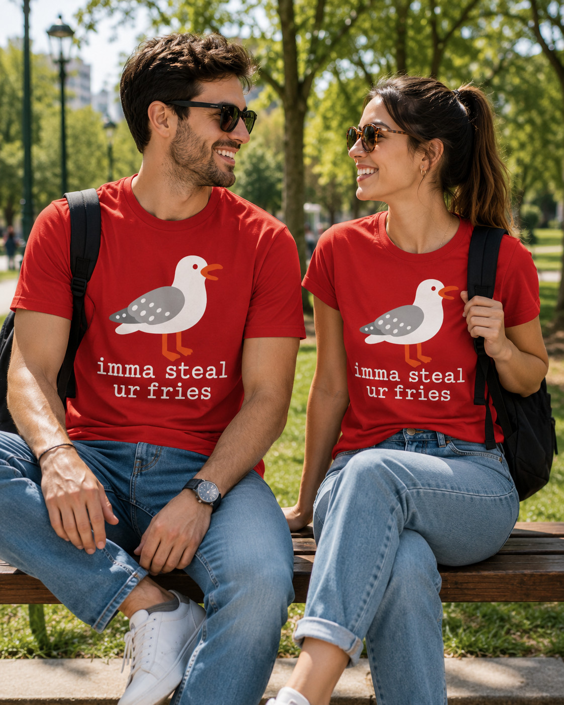 Imma Steal ur Fries Adult T-Shirt Funny Bird Lover