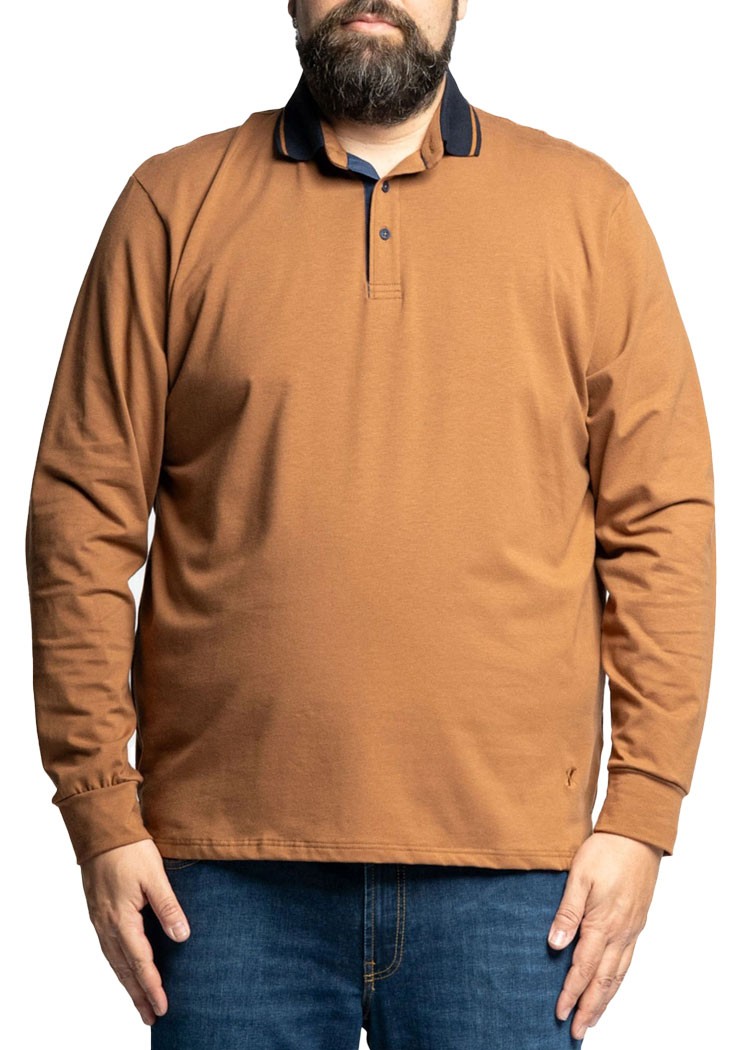 men’s polo shirt PLUS SIZES blue cotton sweater long sleeves from 3xl to 10xl