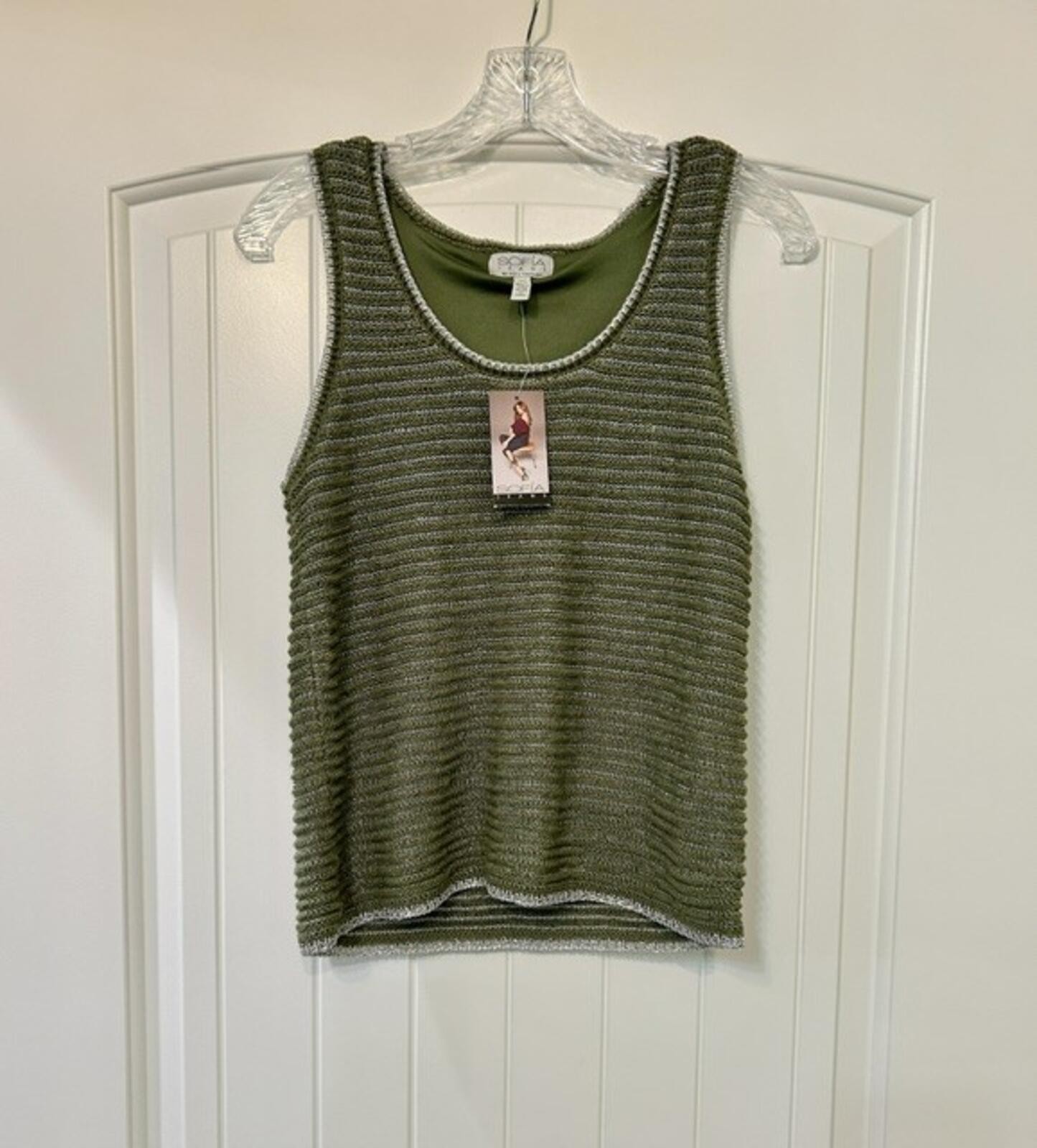 ✨ Sofia Sage & Silver Tank — NWT Summer & Holiday‑Ready Neutral