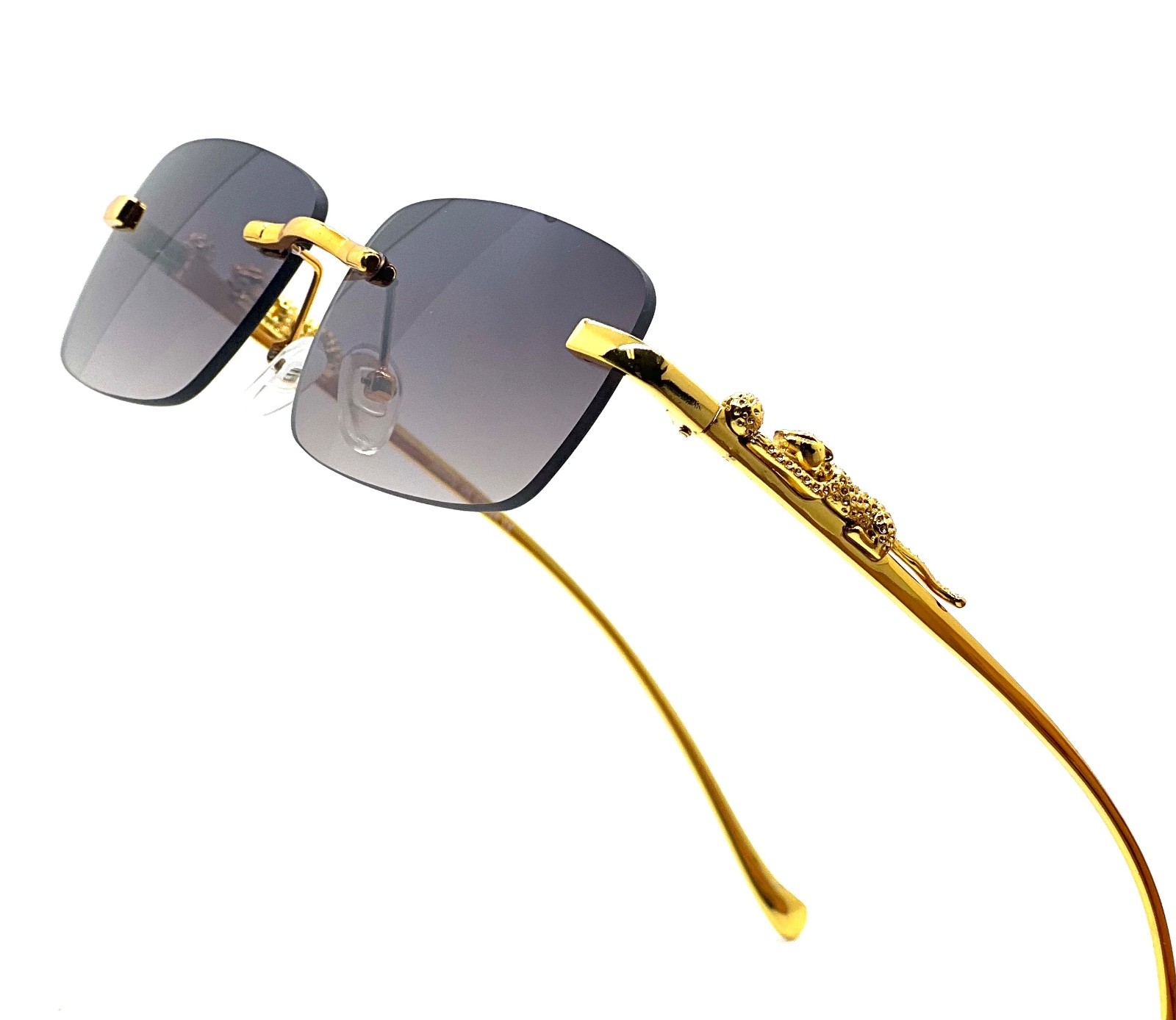 Classic Elegant Modern Retro Hip Hop Clear Lens EYE GLASSES Rimless Silver Frame