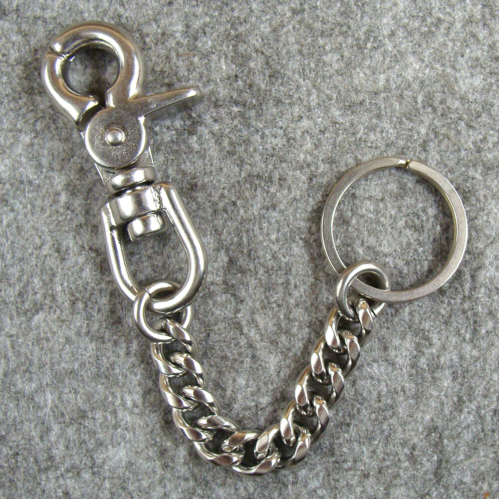 Stainless Steel Keychains Lobster Clasps Fob Key Chain Ring Holder Wallet Chain