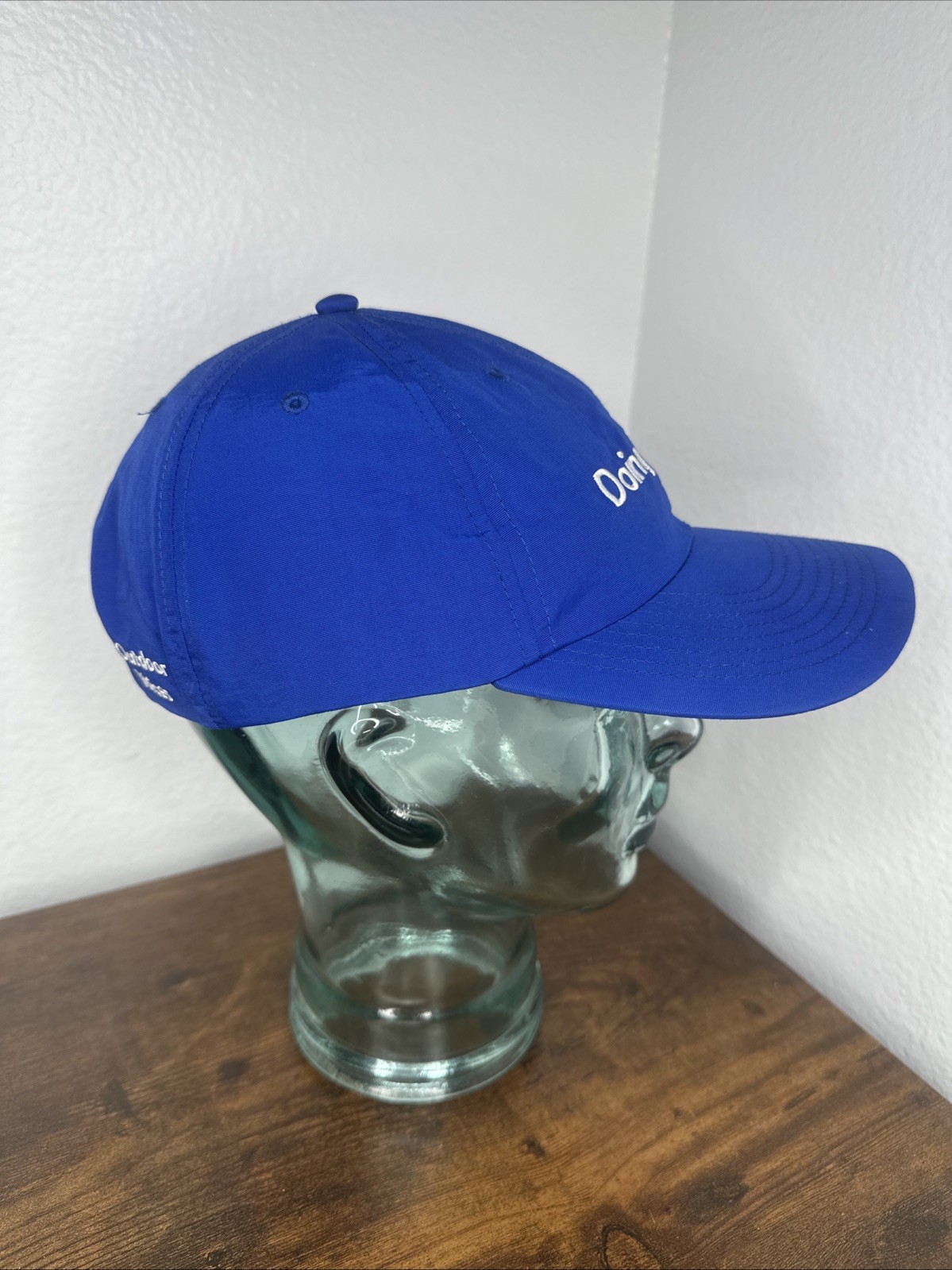 Doing Things Outdoor Voices Hat Cap Strap Back Blue Nylon Adjustable Dad Cap