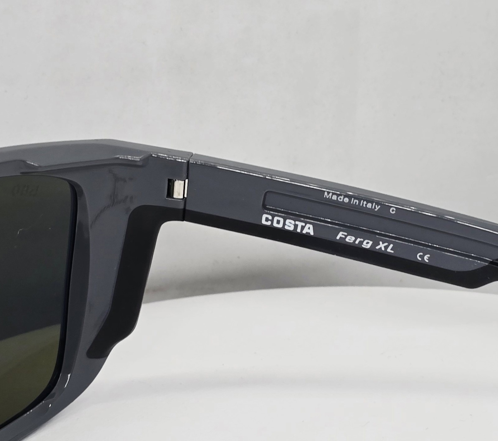 COSTA DEL MAR shiny gray/blue mirror FERG XL polarized 580G sunglasses NEW!