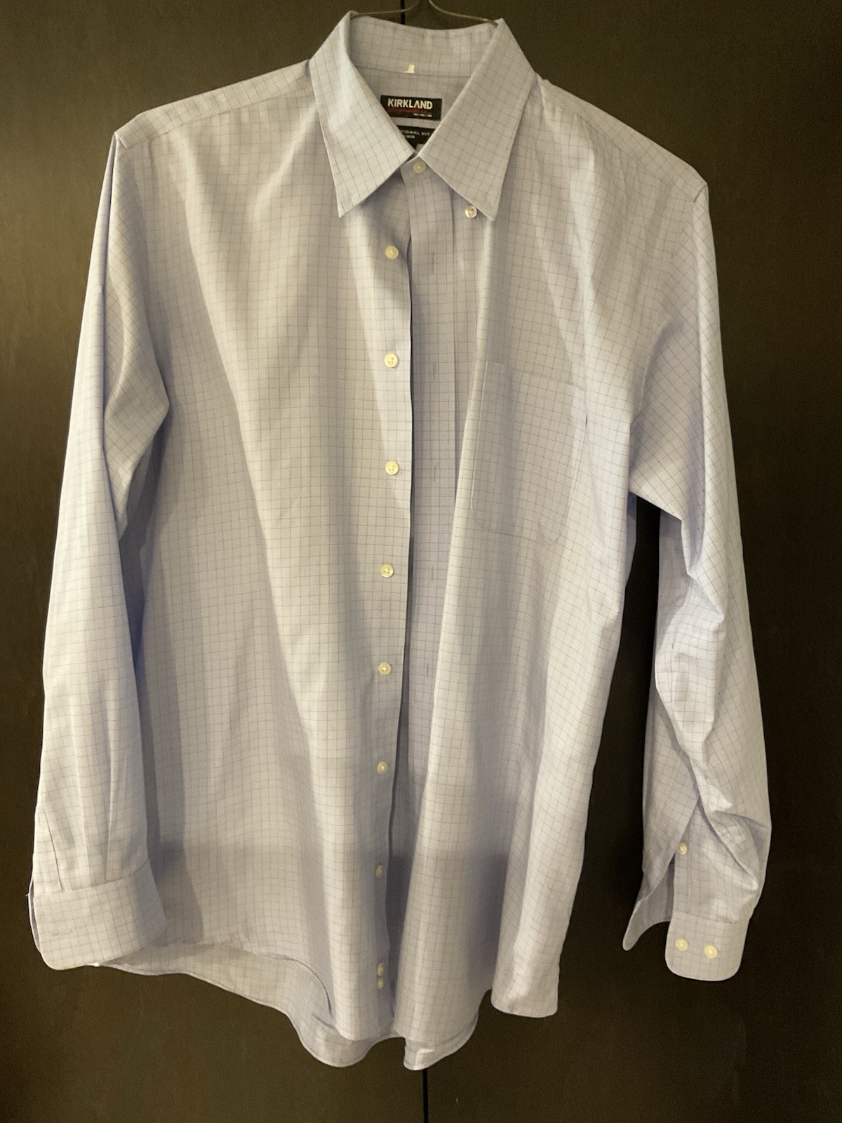 Blue Kirkland Traditional Fit Dress Shirt, 16”, 34×35
