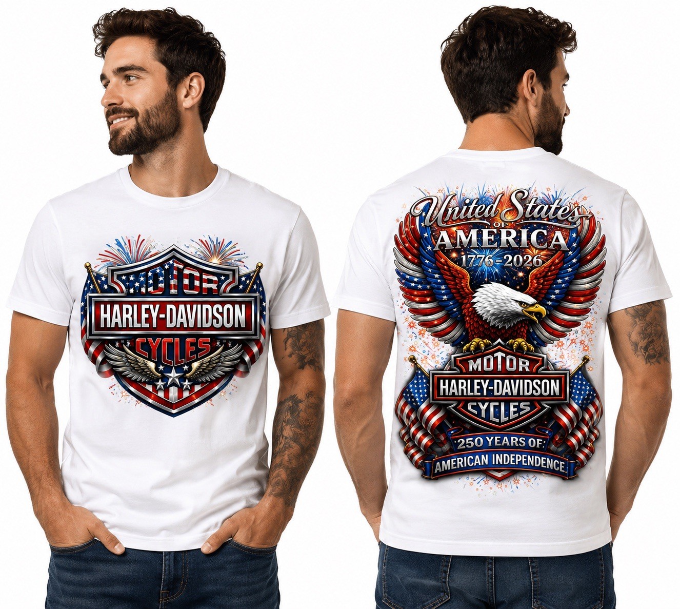 Harley-Davidson America 250th Anniversary Shirt 1776-2026 Independence Day Tee