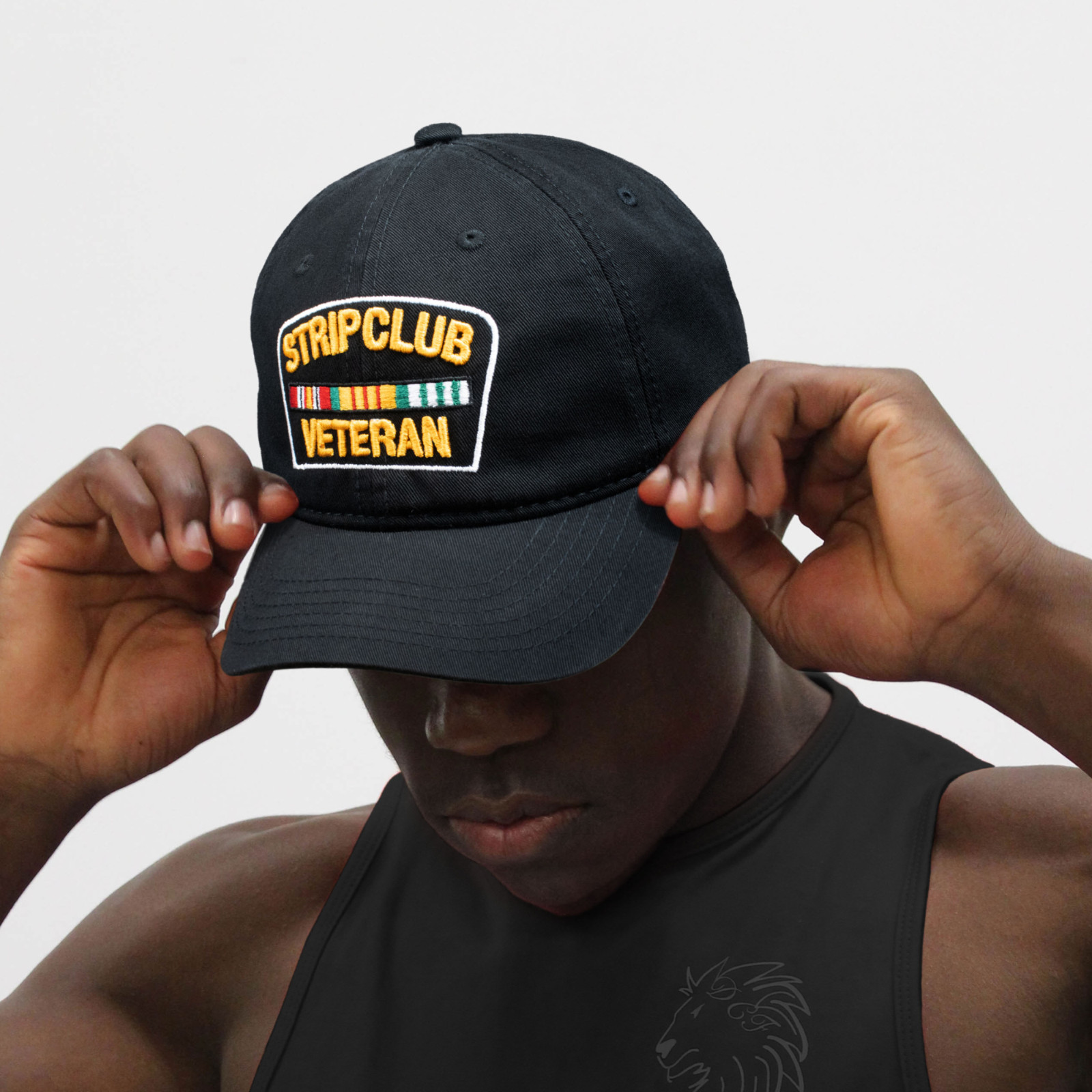 Strip Club Veteran Dad Hat Plain Style Cotton Curved Graphic Trend Baseball Caps