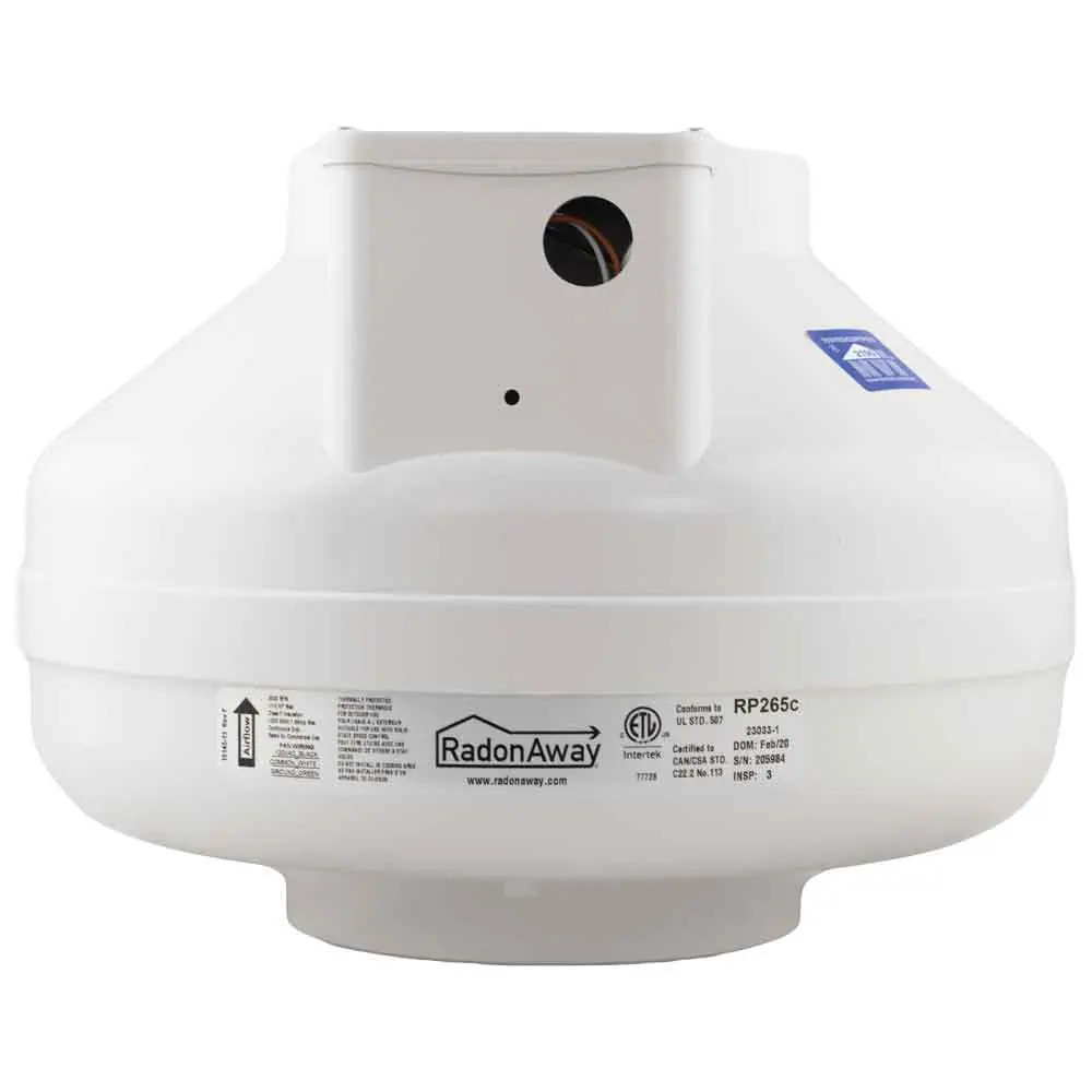 RadonAway 11.75-in dia 334 CFM Plastic Centrifugal radon mitigation fan|16296