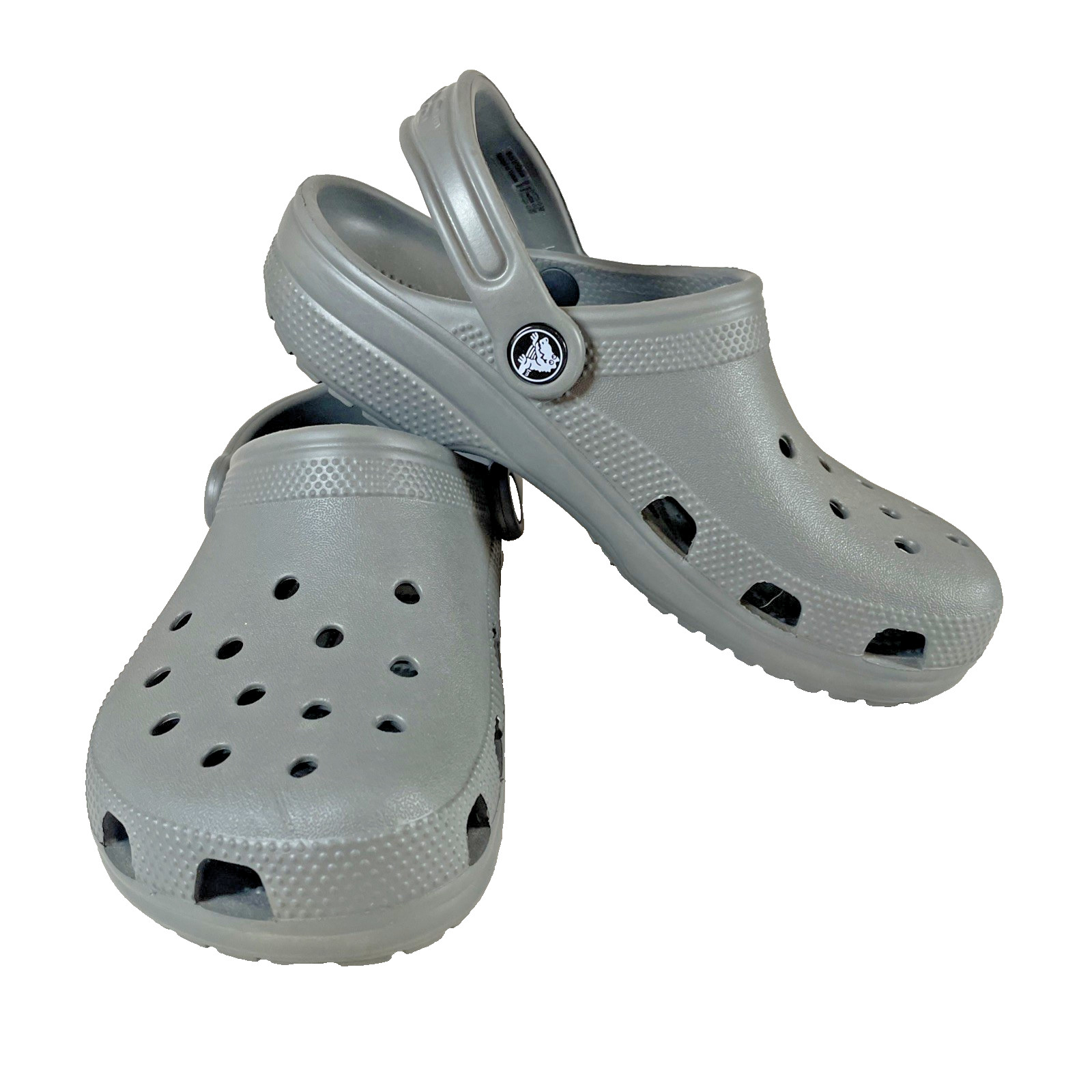 Crocs Unisex Classic Gray Clogs W 6 M 4 Slip On Shoes Waterproof Sandals Kids