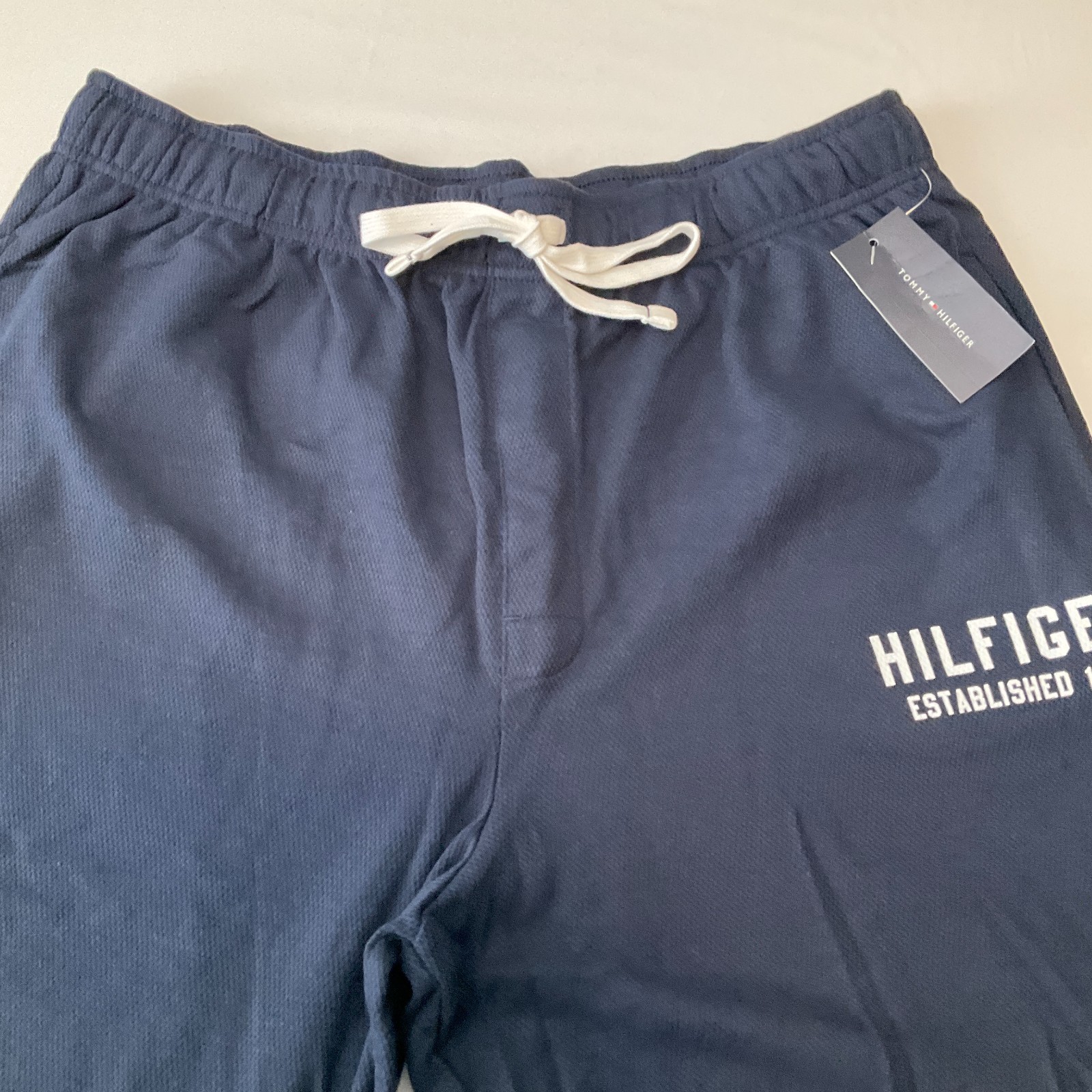 Tommy Hilfiger Shorts Mens Size L Blue Stretch Pockets Drawstring Sleepwear