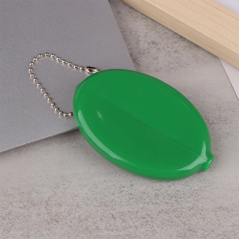 RUBBER SQUEEZE OVAL COIN PURSE MENS WOMENS MONEY HOLDER WALLET