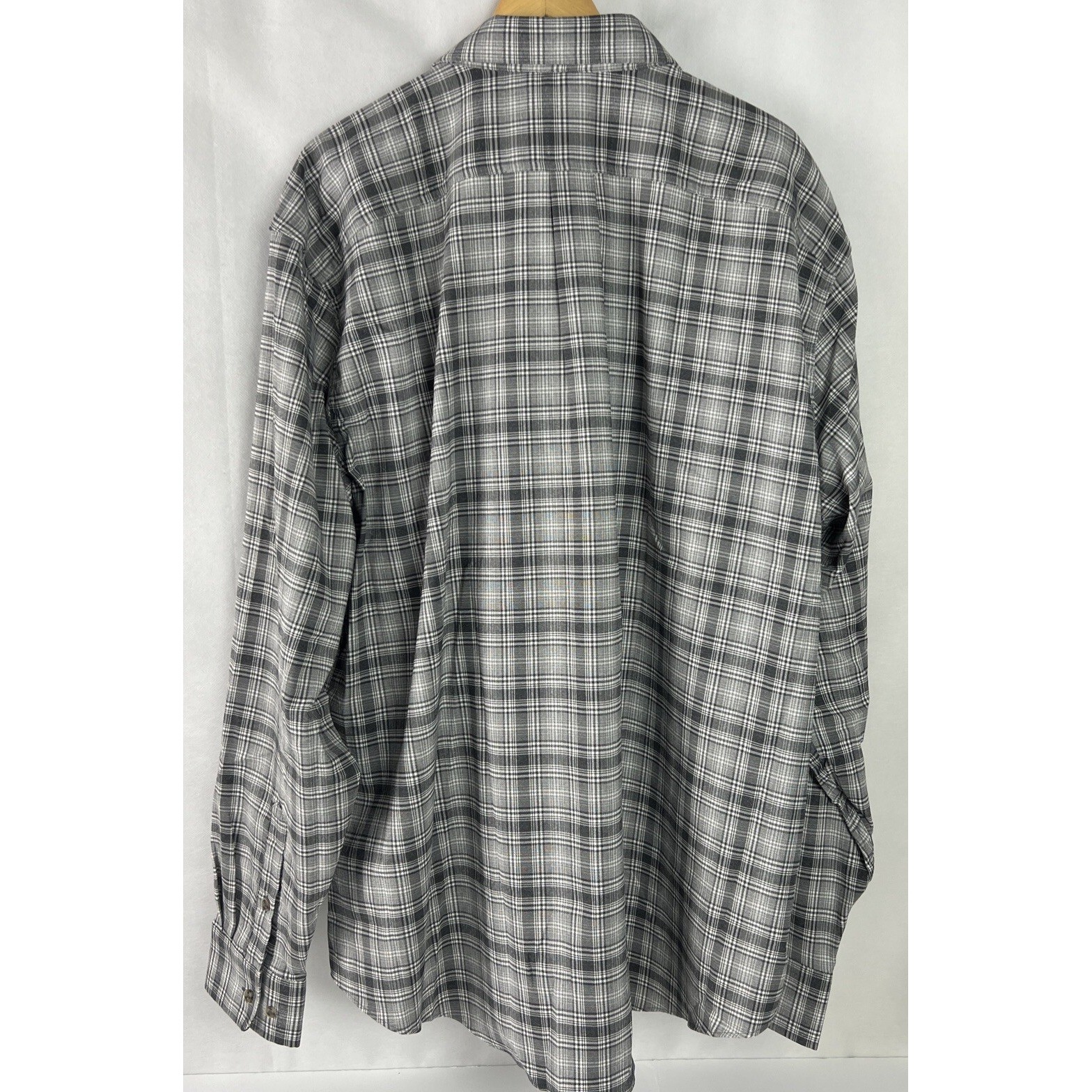 Genteal Men’s Shirt Size 3XL Performance Flannel 1382 Plaid Clouded Grey A21