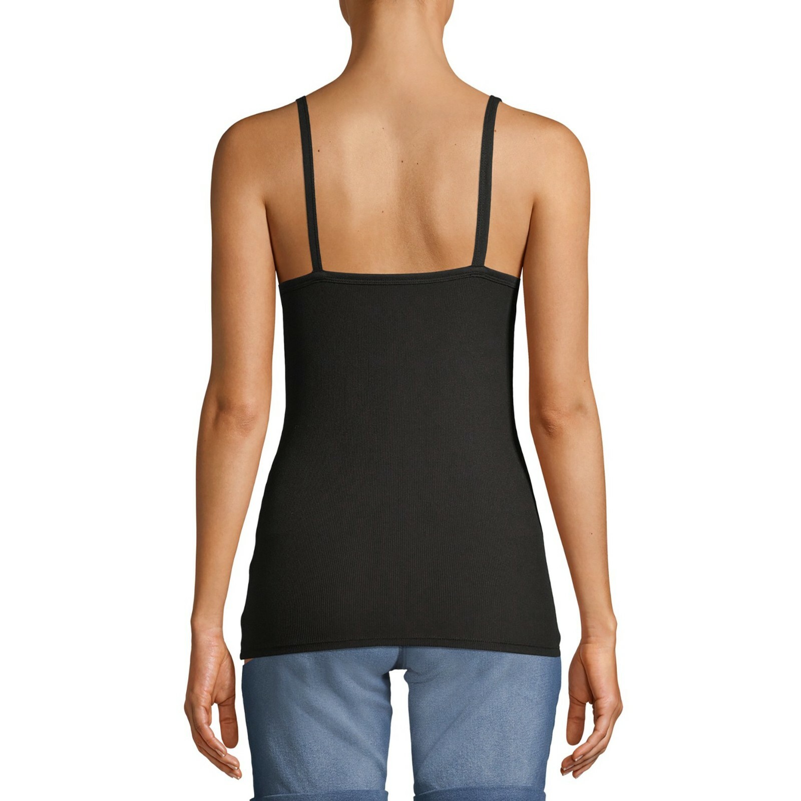 NO BOUNDARIES JUNIORS RIB CAMI FITTED STRETCH SOOT BLACK L (11-13) NWT [R]