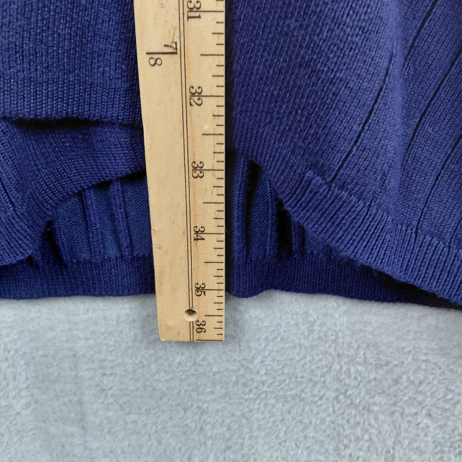 Paul Jones Mens Navy Blue Ribbed Cardigan Sweater Shawl Collar Size M
