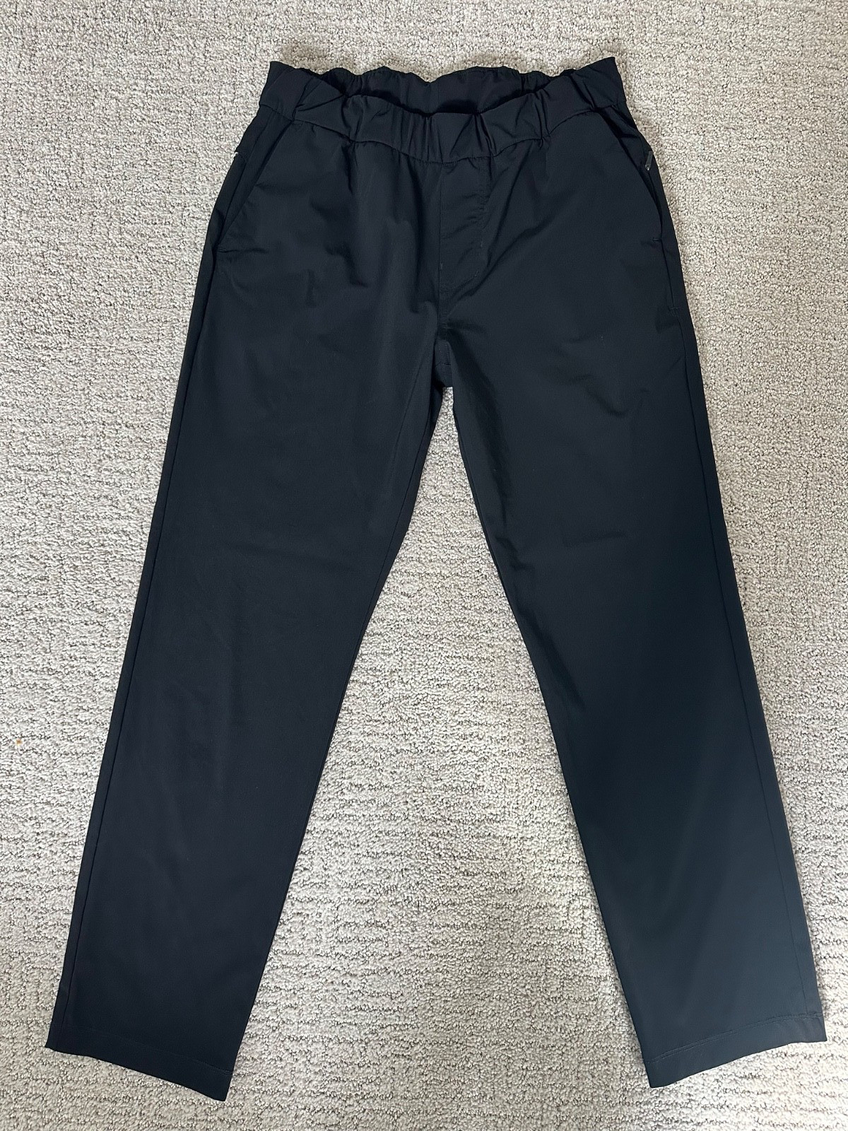 Vuori Miles Ankle Pant Performance Womens Small Black Elastic Waist Pockets Gym