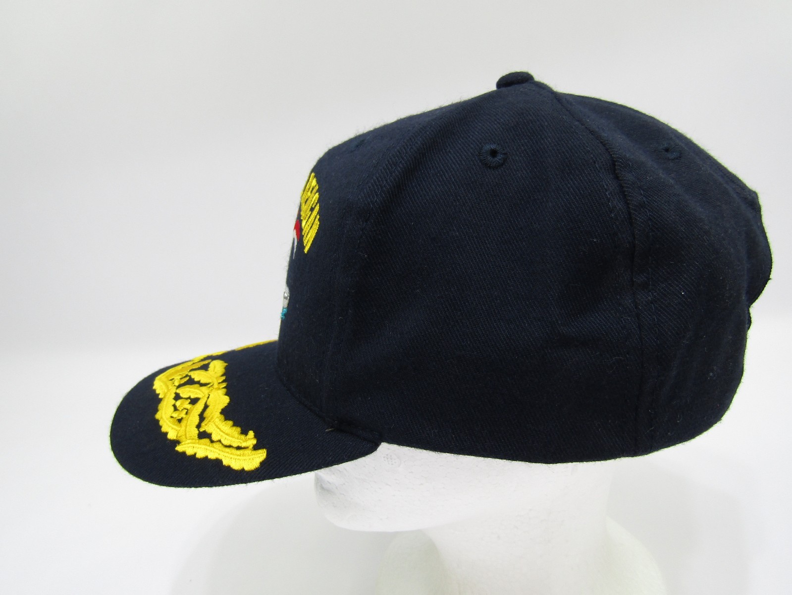 VTG USS Ronald Reagan CVN 76 Navy Hat Snapback Military American Flag Gold Leaf