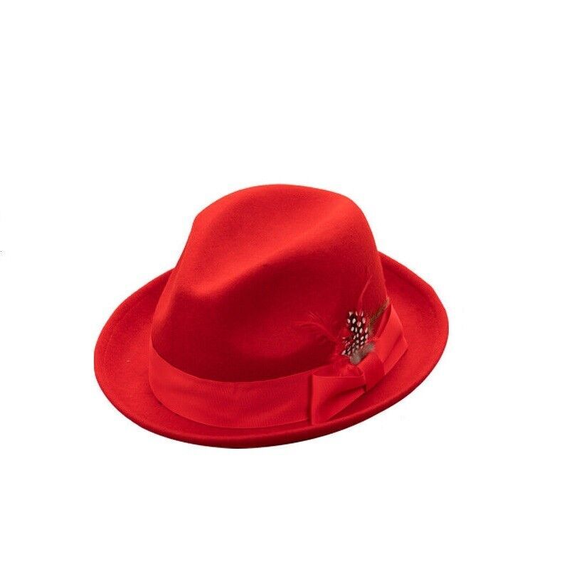 New Men’s 100% Wool Quality Fedora Trilby God Father Hat S-XL by Fortino Landi